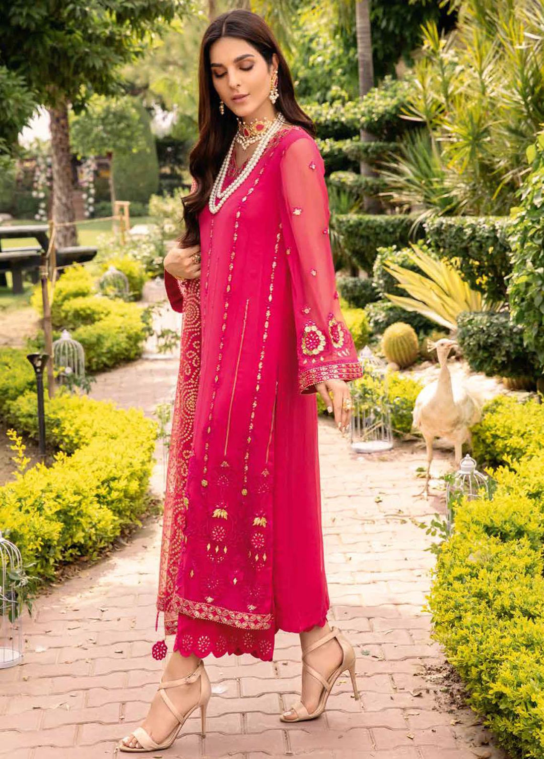 Shehnai By Charizma Embroidered Chiffon Suits Unstitched 4 Piece CRZ23S CPC-06 - Premium Collection