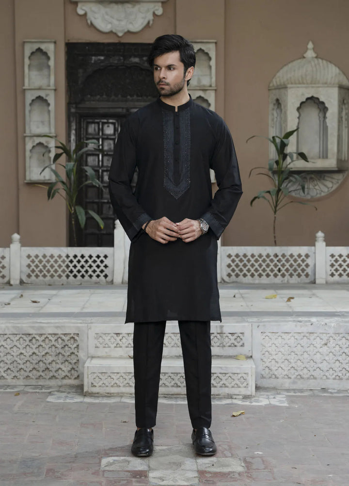Shehnai by Fabrich Embroidered Cotton Silk Suit Unstitched 2 Piece GTS-SS-015 -Mens Collection