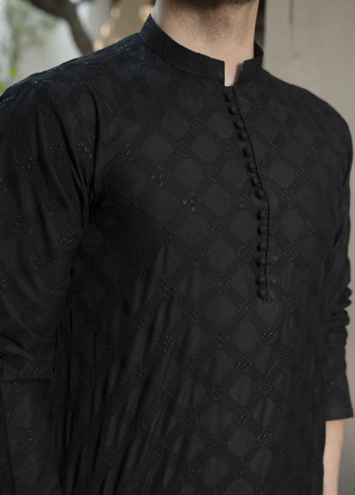 Shehnai by Fabrich Embroidered Cotton Silk Suit Unstitched 2 Piece GTS-SS-016 -Mens Collection