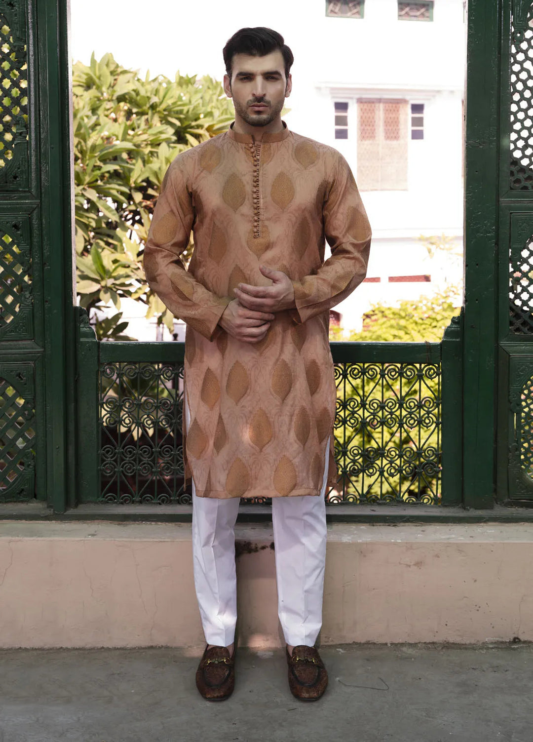 Shehnai by Fabrich Embroidered Cotton Jacquard Suit Unstitched 2 Piece GTS-SK-005 -Mens Collection