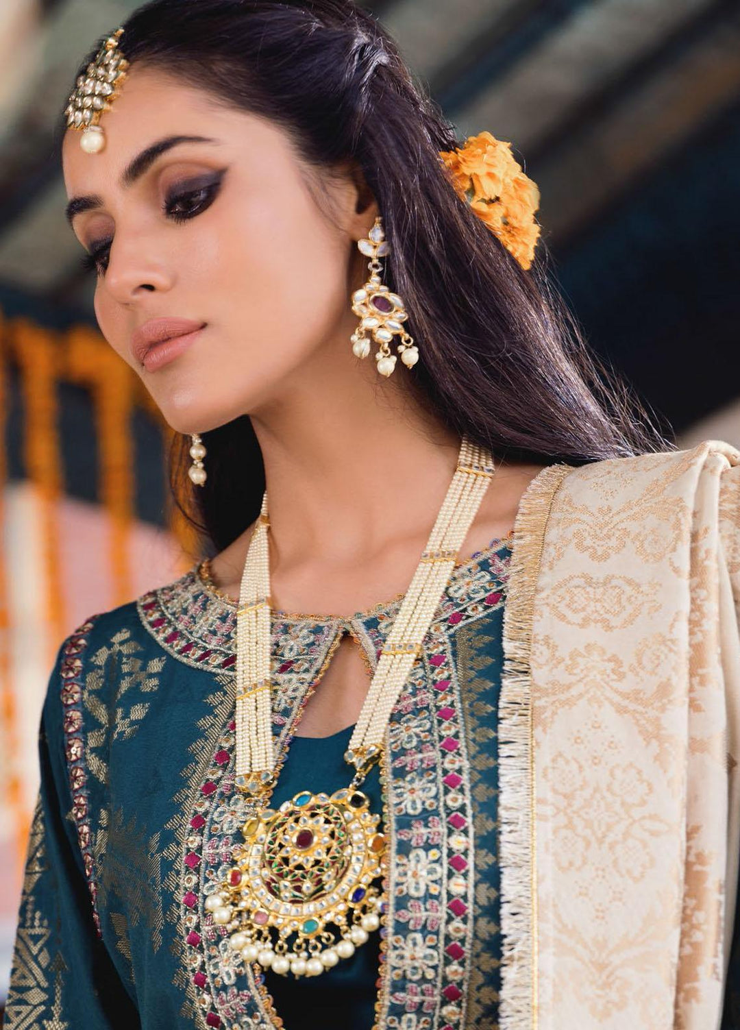 Shehnai by Motifz Embroidered Jacquard Suits Unstitched 3 Piece MT22SH MWU0 3147-999-Gulnar - Wedding Collection