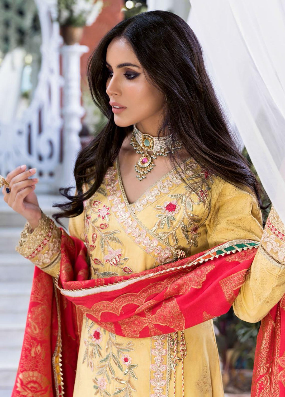 Shehnai by Motifz Embroidered Jacquard Suits Unstitched 3 Piece MT22SH MWU0 3152-999-Gul - Wedding Collection