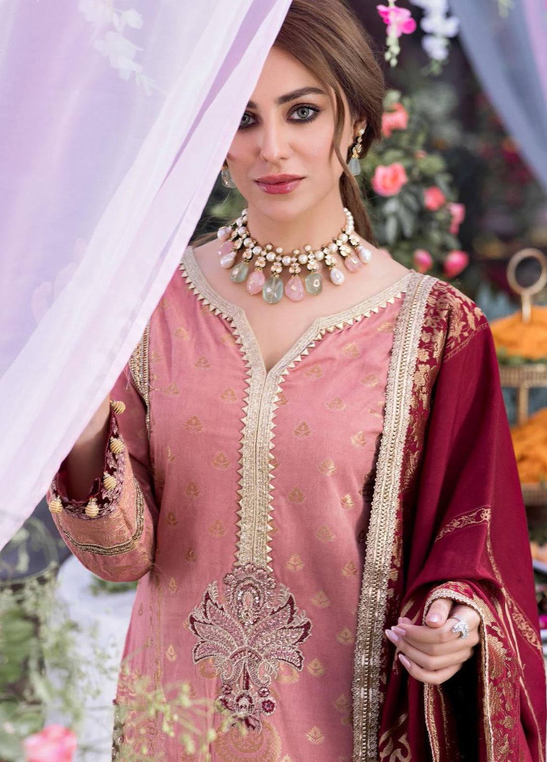 Shehnai by Motifz Embroidered Jacquard Suits Unstitched 3 Piece MT22SH MWU0 3153-999-Kiswa - Wedding Collection