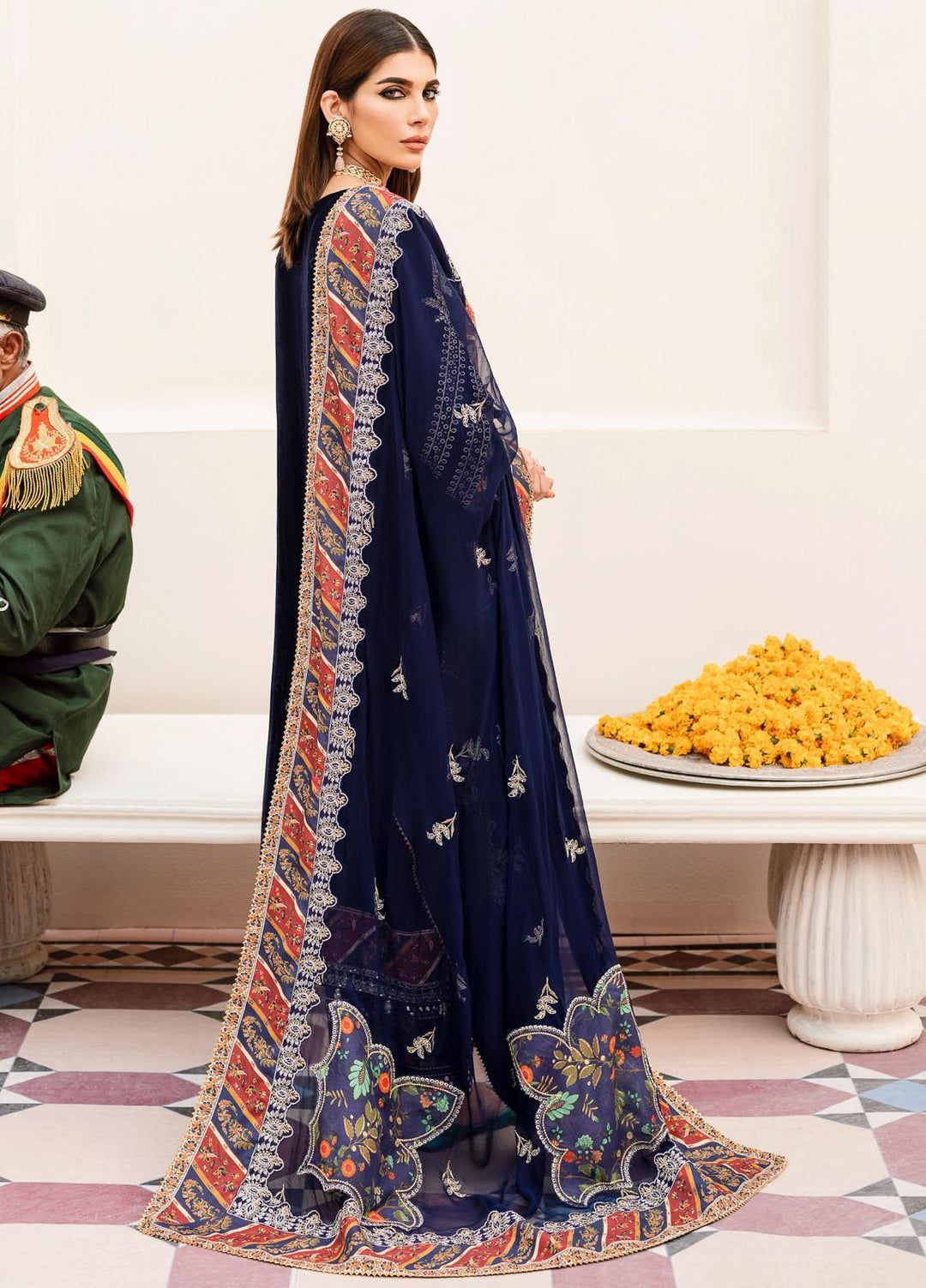 Shehnai By Nureh Embroidered Velvet Suits Unstitched 3 Piece NU22SH NV-21 - Luxury Velvet Collection