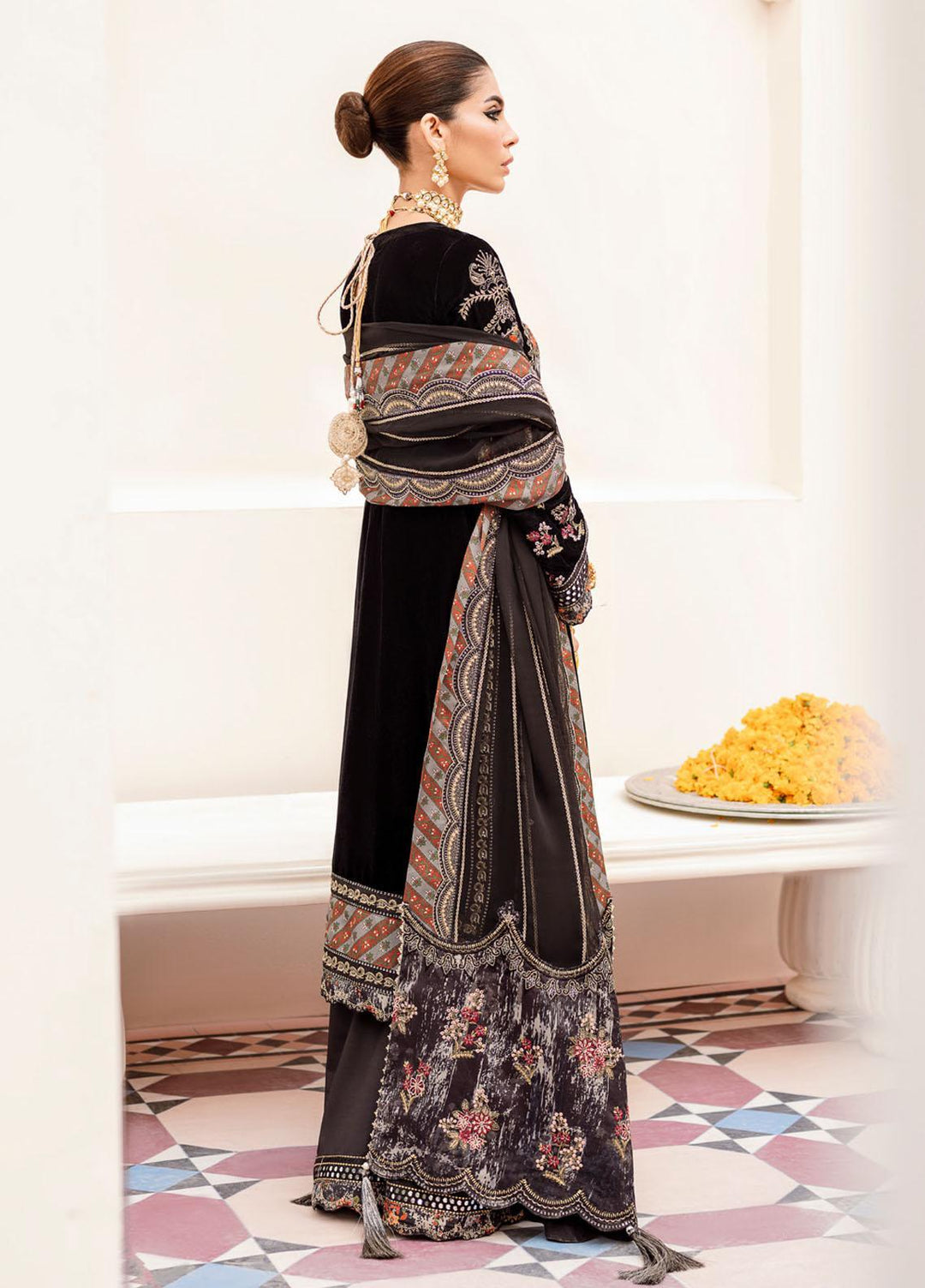 Shehnai By Nureh Embroidered Velvet Suits Unstitched 3 Piece NU22SH NV-23 - Luxury Velvet Collection