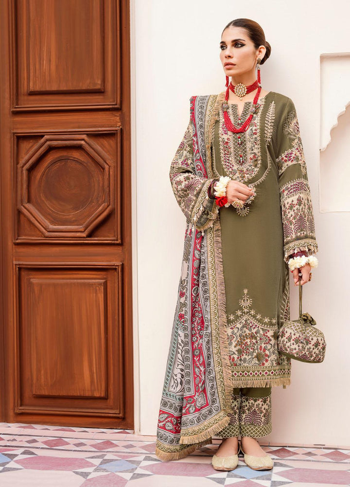 Shehnai By Nureh Embroidered Velvet Suits Unstitched 3 Piece NU22SH NV-24 - Luxury Velvet Collection