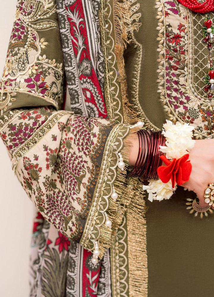 Shehnai By Nureh Embroidered Velvet Suits Unstitched 3 Piece NU22SH NV-24 - Luxury Velvet Collection