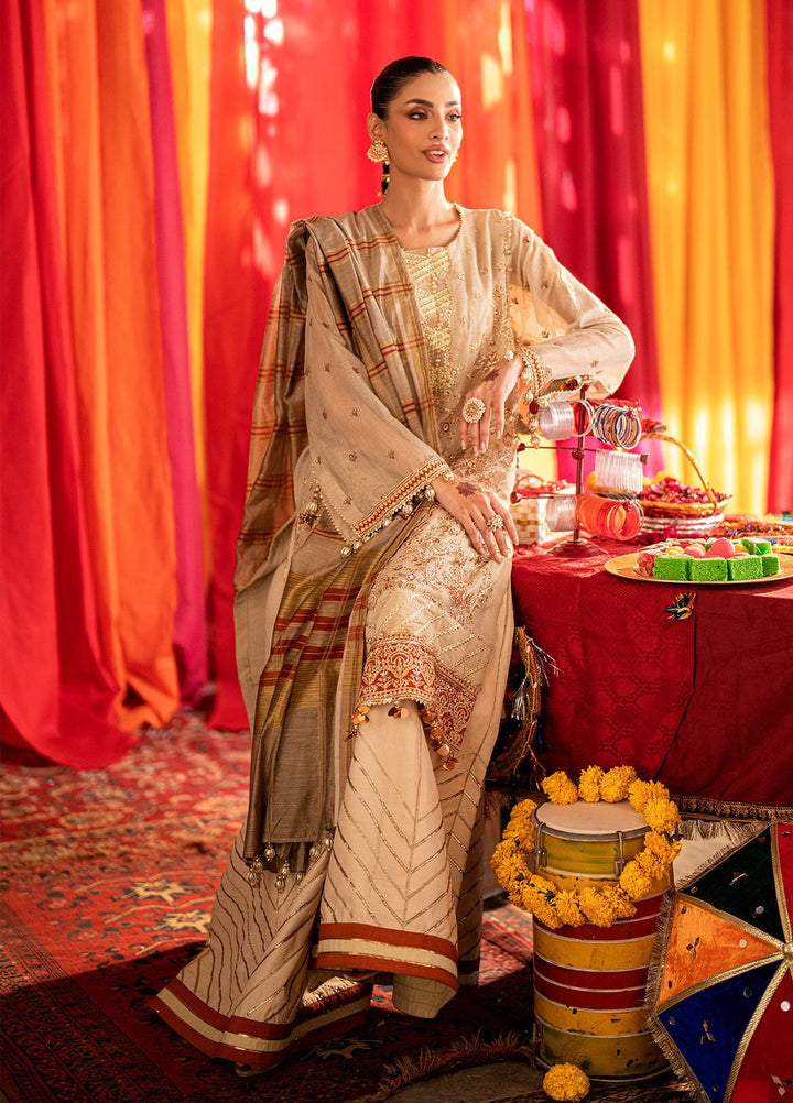 Shehnai by Salitex Embroidered Cotton Net Suits Unstitched 3 Piece SUNW6JI011UT - Festive Collection