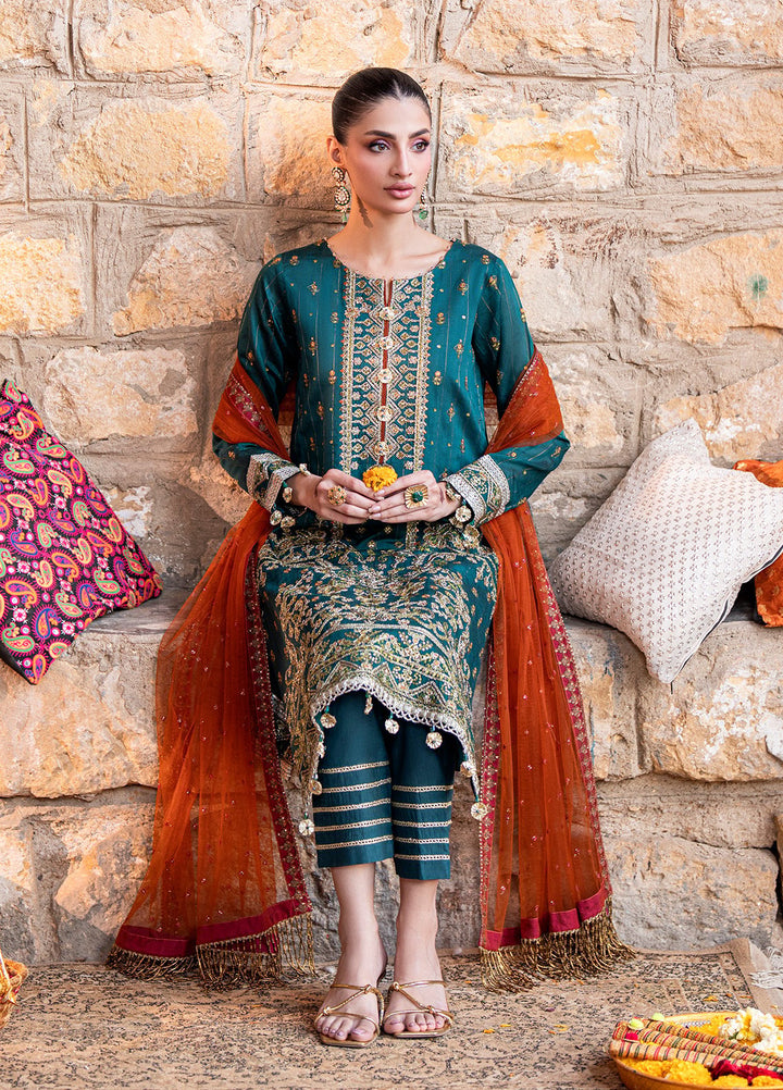 Shehnai by Salitex Embroidered Cotton Net Suits Unstitched 3 Piece SUNW6NO014UT - Festive Collection