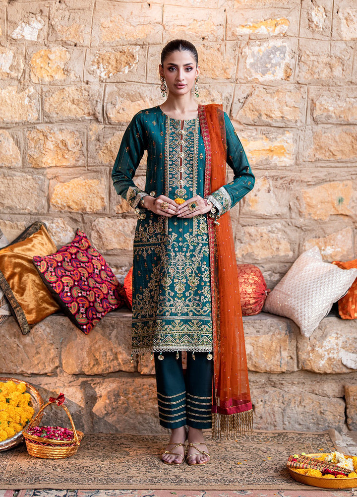 Shehnai by Salitex Embroidered Cotton Net Suits Unstitched 3 Piece SUNW6NO014UT - Festive Collection