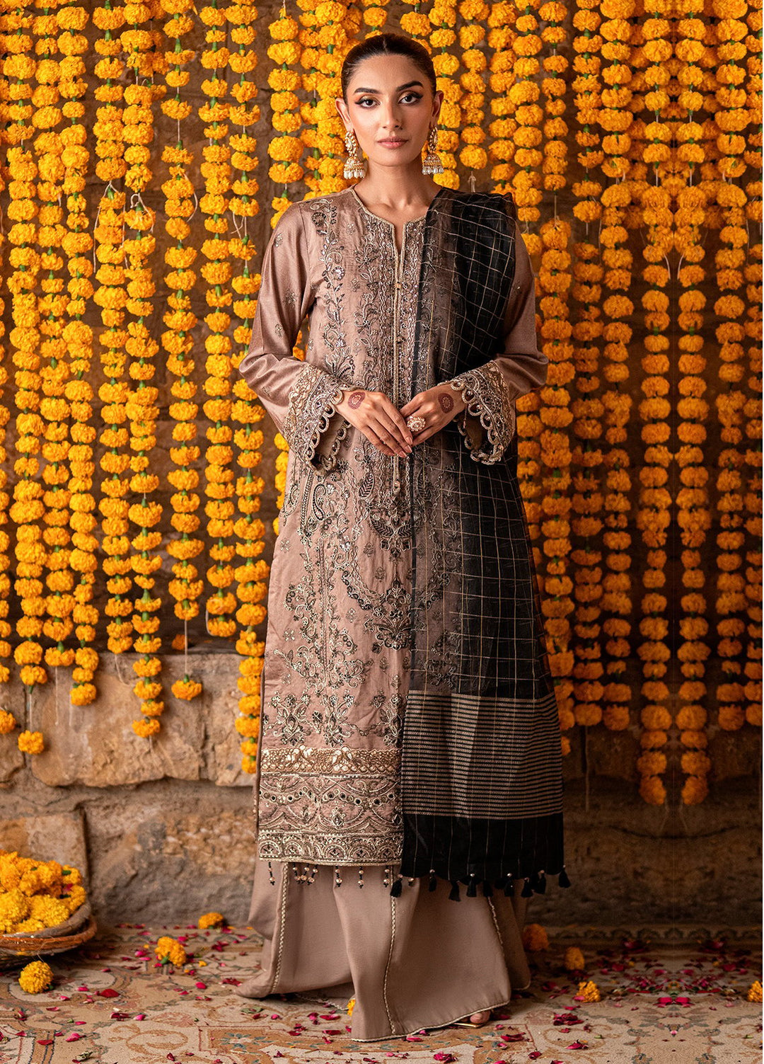 Shehnai by Salitex Embroidered Cotton Net Suits Unstitched 3 Piece SUNW6NO020UT - Festive Collection
