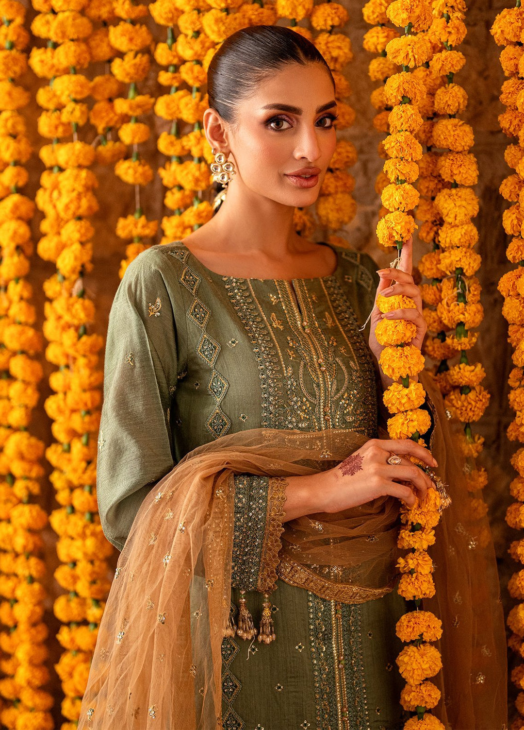 Shehnai by Salitex Embroidered Cotton Net Suits Unstitched 3 Piece SUNW6NO022UT - Festive Collection