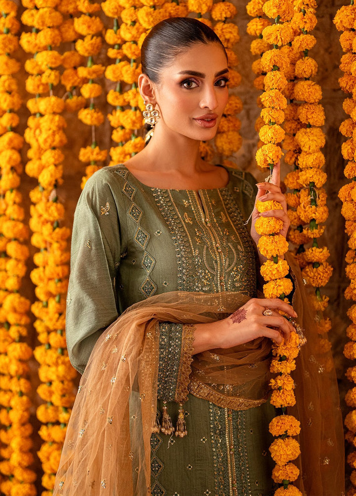 Shehnai by Salitex Embroidered Cotton Net Suits Unstitched 3 Piece SUNW6NO022UT - Festive Collection