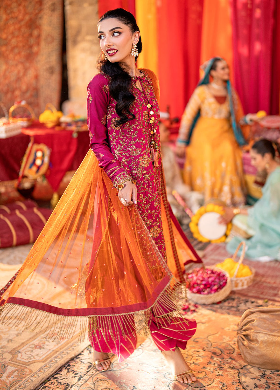 Shehnai by Salitex Embroidered Cotton Silk Suits Unstitched 3 Piece SUNW6NO013UT - Festive Collection