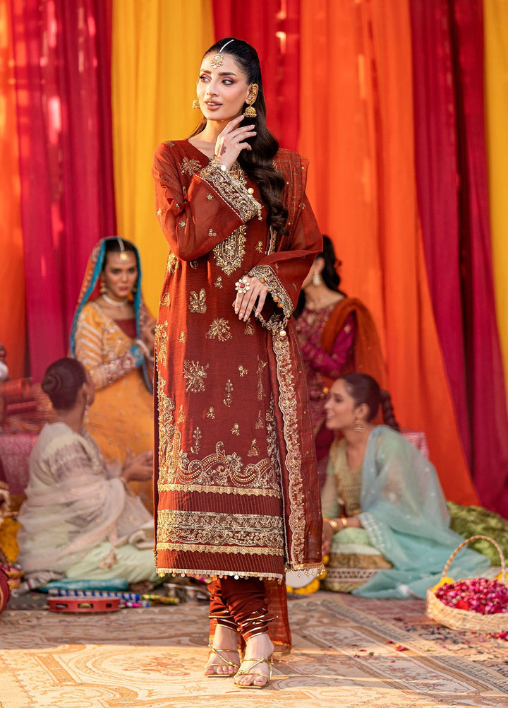 Shehnai by Salitex Embroidered Khaddi Net Suits Unstitched 3 Piece SUNW6JI037UT - Festive Collection