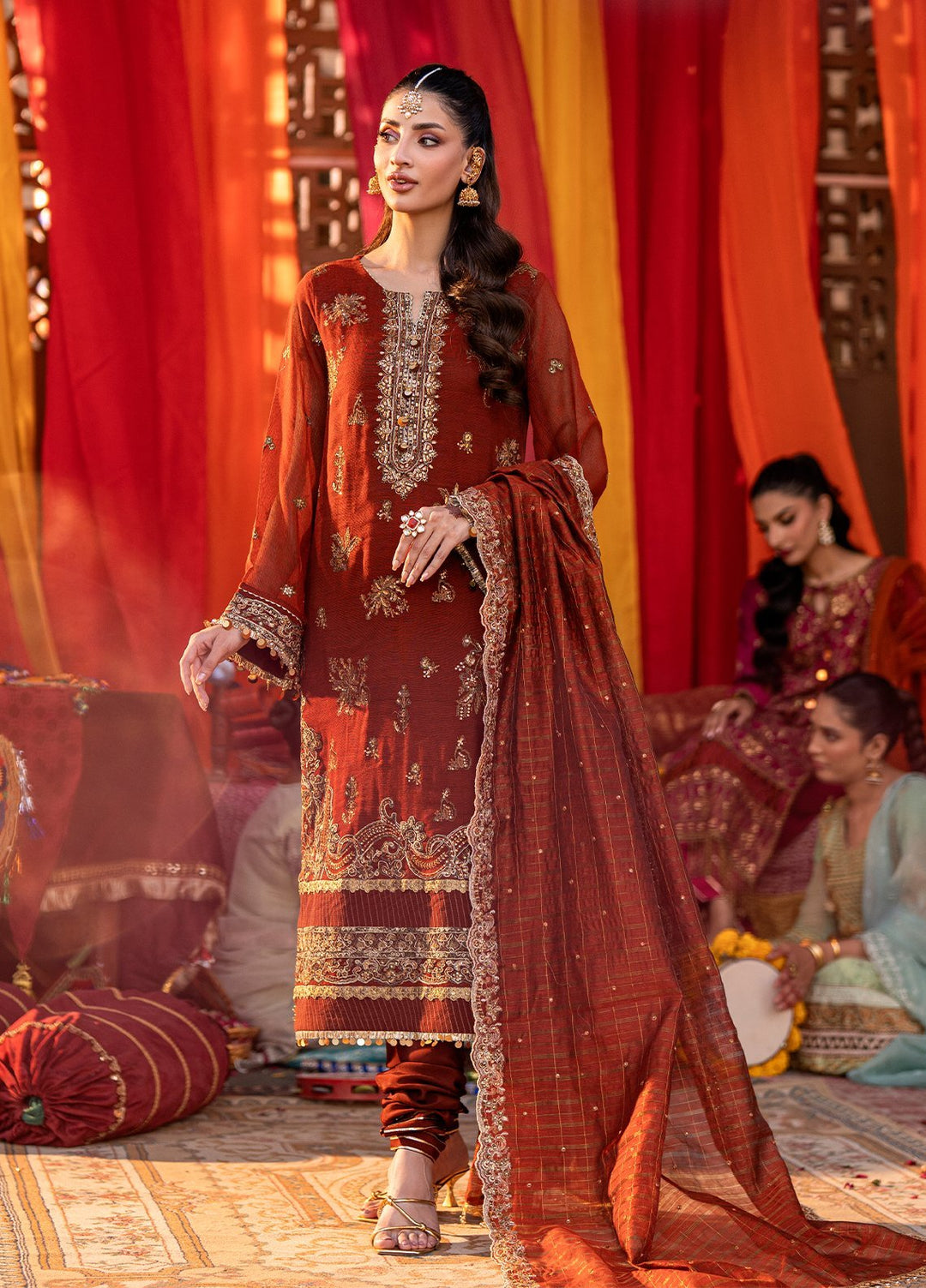 Shehnai by Salitex Embroidered Khaddi Net Suits Unstitched 3 Piece SUNW6JI037UT - Festive Collection