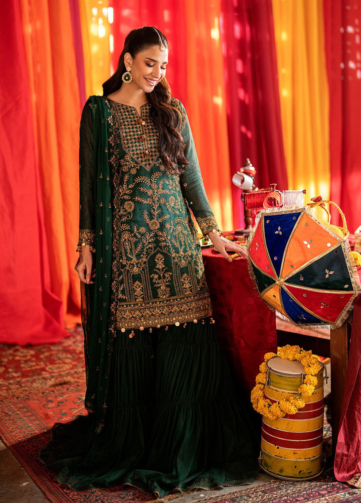 Shehnai by Salitex Embroidered Khaddi Net Suits Unstitched 3 Piece SUNW6JI038UT - Festive Collection