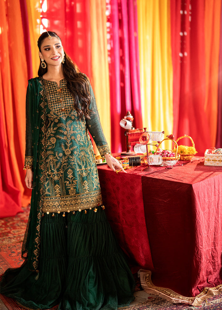 Shehnai by Salitex Embroidered Khaddi Net Suits Unstitched 3 Piece SUNW6JI038UT - Festive Collection