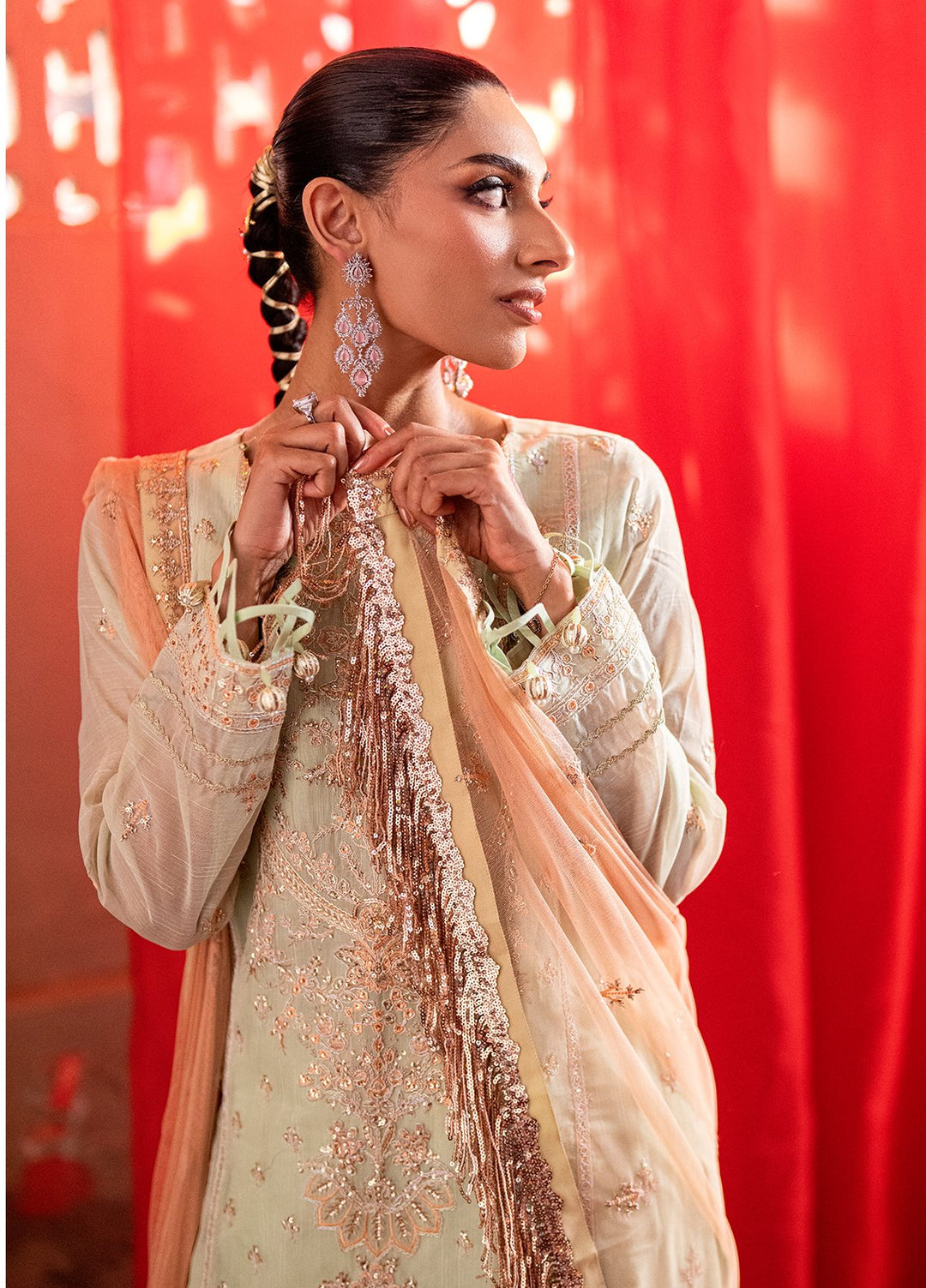 Shehnai by Salitex Embroidered Organza Suits Unstitched 3 Piece SUNW6NO021UT - Festive Collection