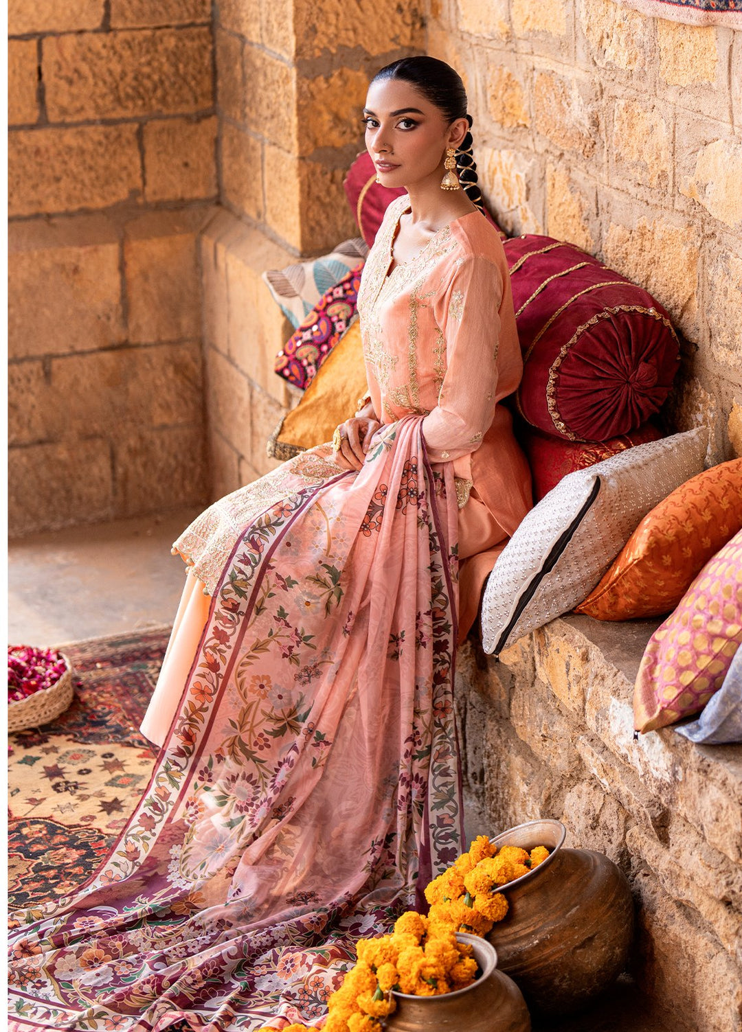 Shehnai by Salitex Embroidered Paper Cotton Suits Unstitched 3 Piece SUNW6NO027UT - Festive Collection