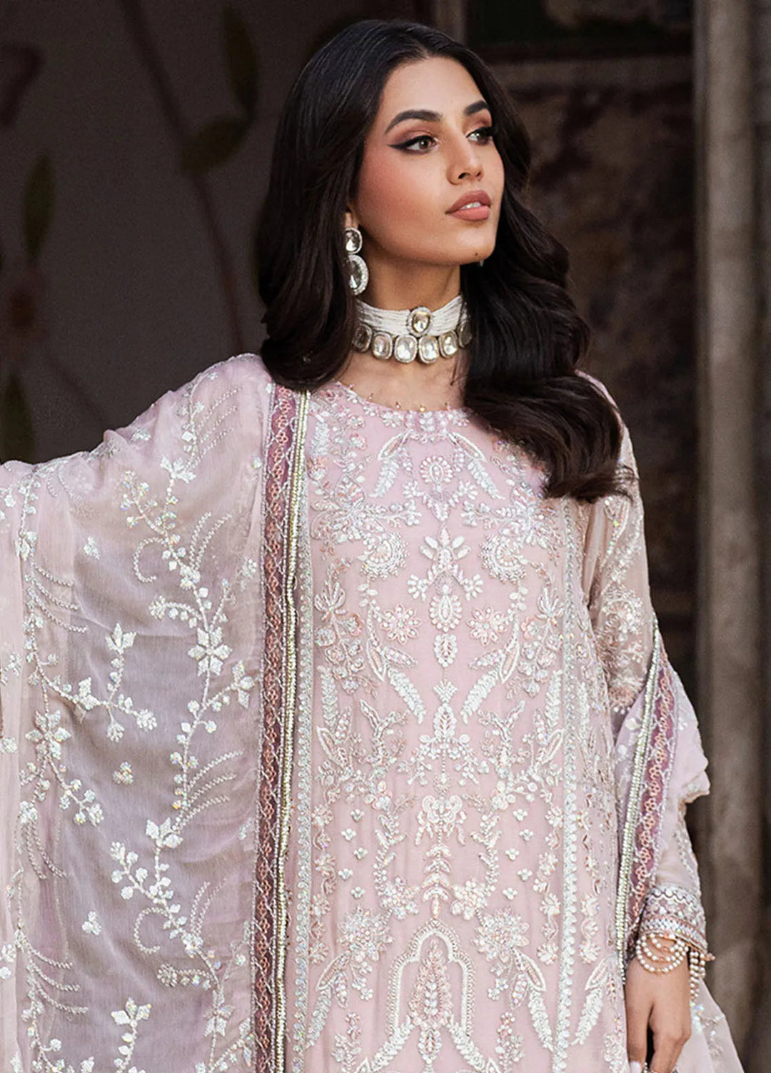 Shehnai by Zarif Embroidered Chiffon Suit Unstitched 3 Piece ZR25UF ZS-07 Manara - Formals Collection