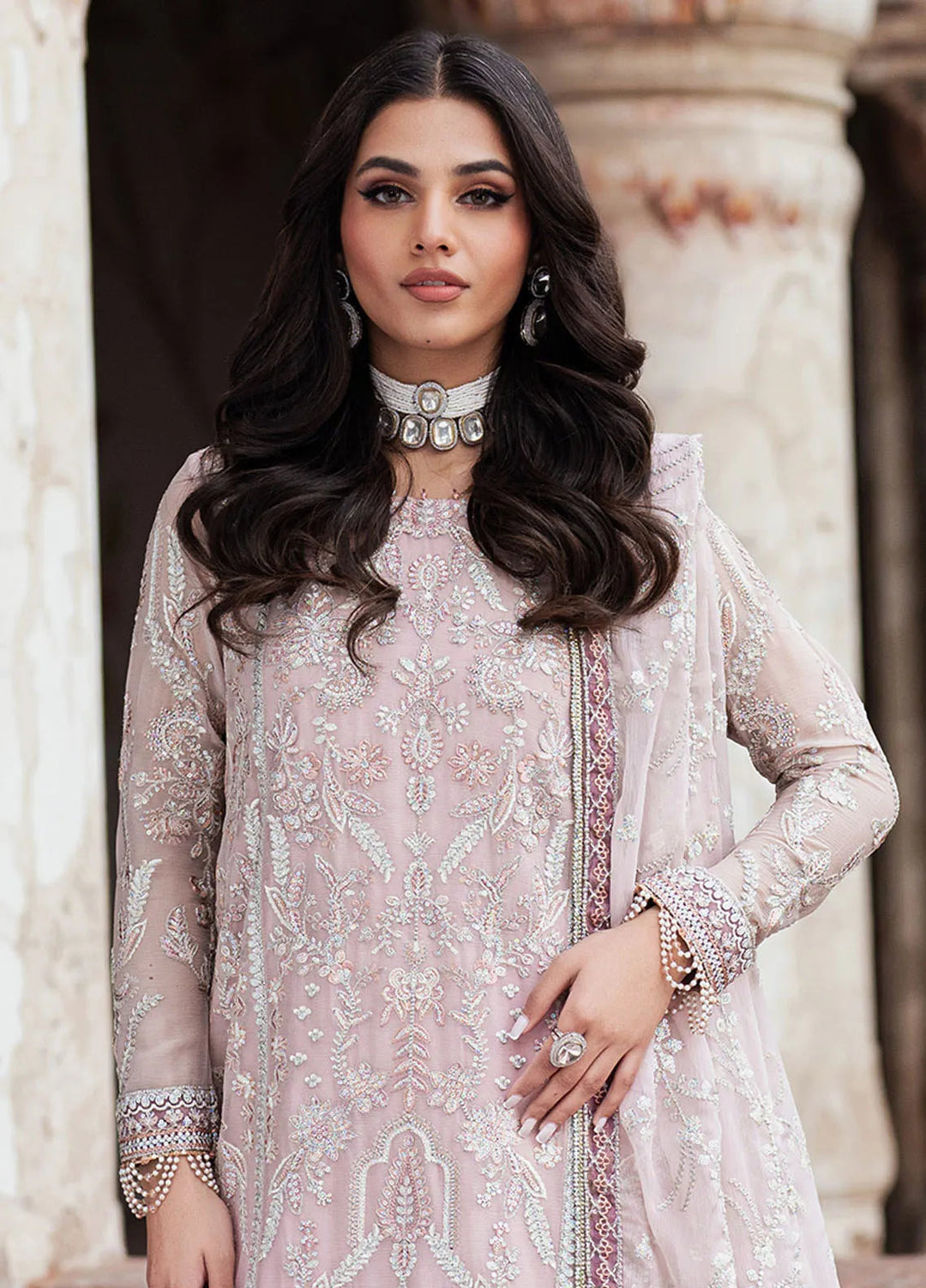 Shehnai by Zarif Embroidered Chiffon Suit Unstitched 3 Piece ZR25UF ZS-07 Manara - Formals Collection