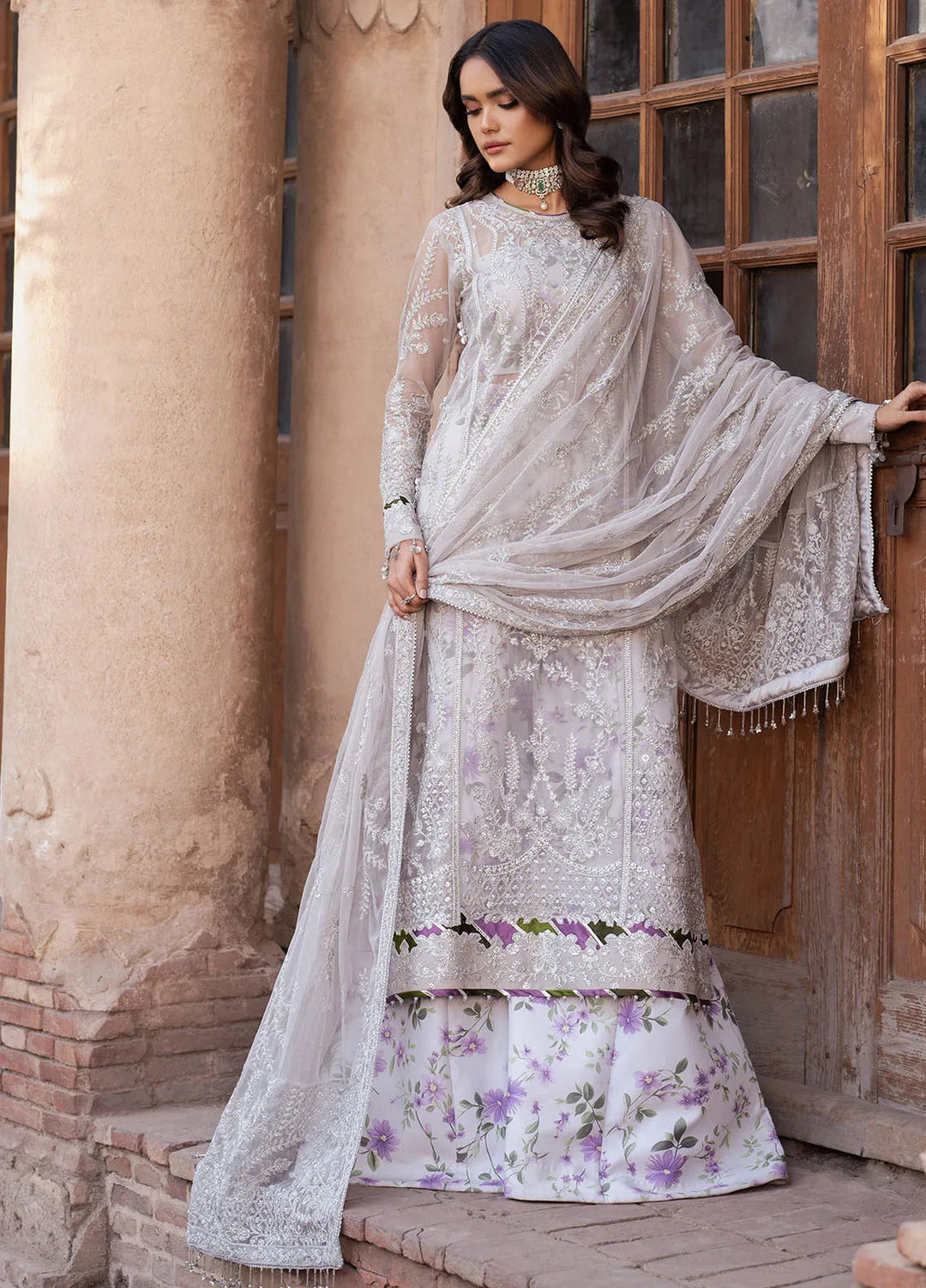 Shehnai by Zarif Embroidered Net Suit Unstitched 3 Piece ZR25UF ZS-04 Barsha - Formals Collection