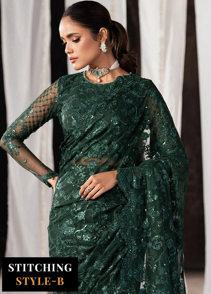 Shehnai by Zarif Embroidered Net Suit Unstitched 3 Piece ZR25UF ZS-08 Meesam - Formals Collection