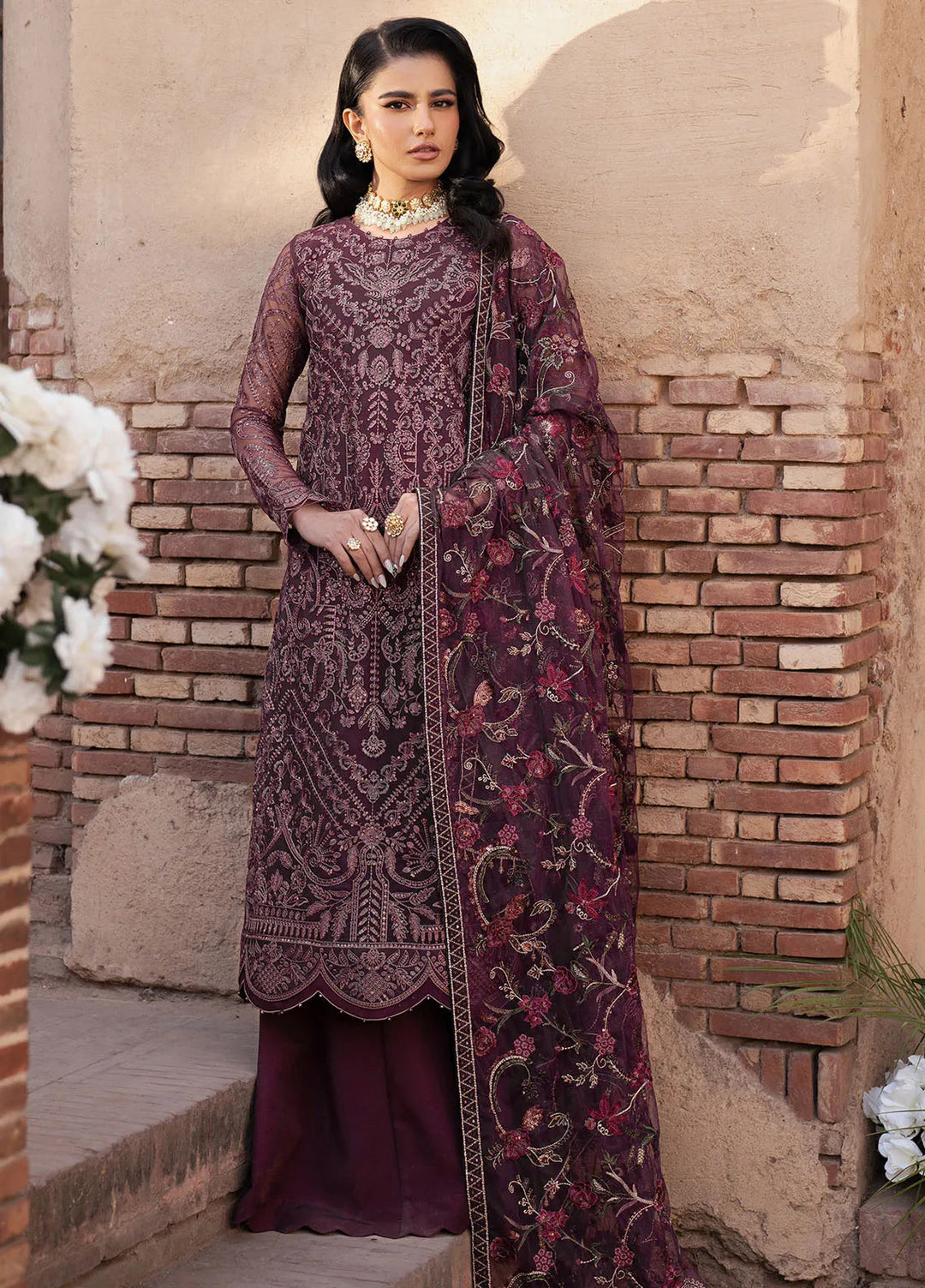 Shehnai by Zarif Embroidered Net Suit Unstitched 3 Piece ZR25UF ZS-10 Semria - Formals Collection