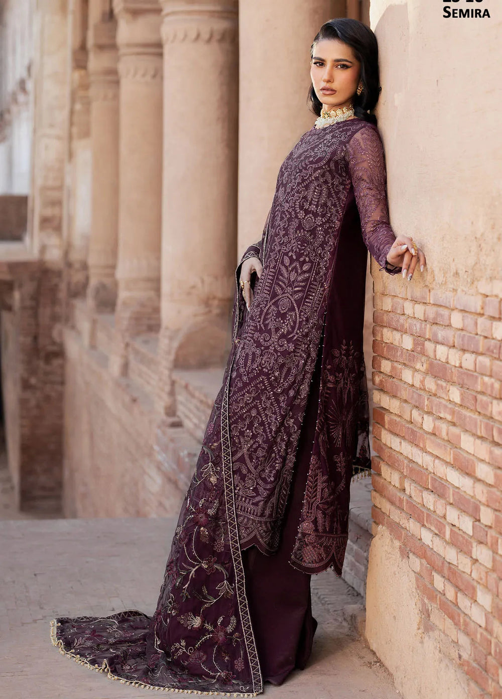 Shehnai by Zarif Embroidered Net Suit Unstitched 3 Piece ZR25UF ZS-10 Semria - Formals Collection