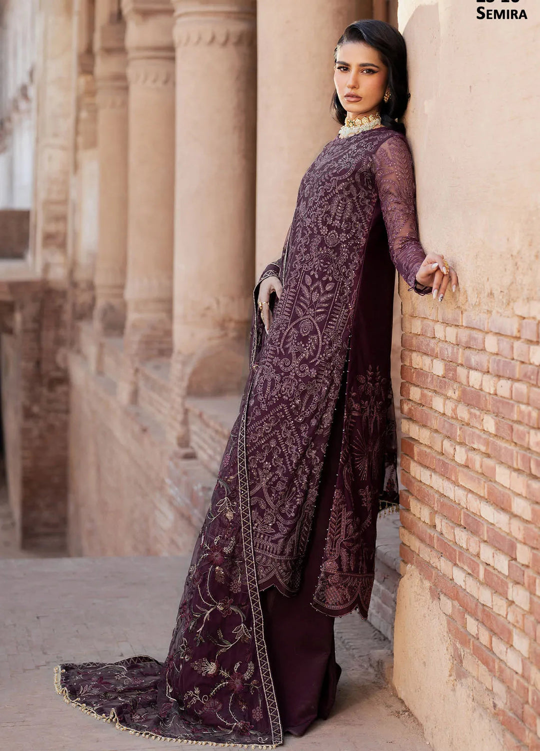 Shehnai by Zarif Embroidered Net Suit Unstitched 3 Piece ZR25UF ZS-10 Semria - Formals Collection