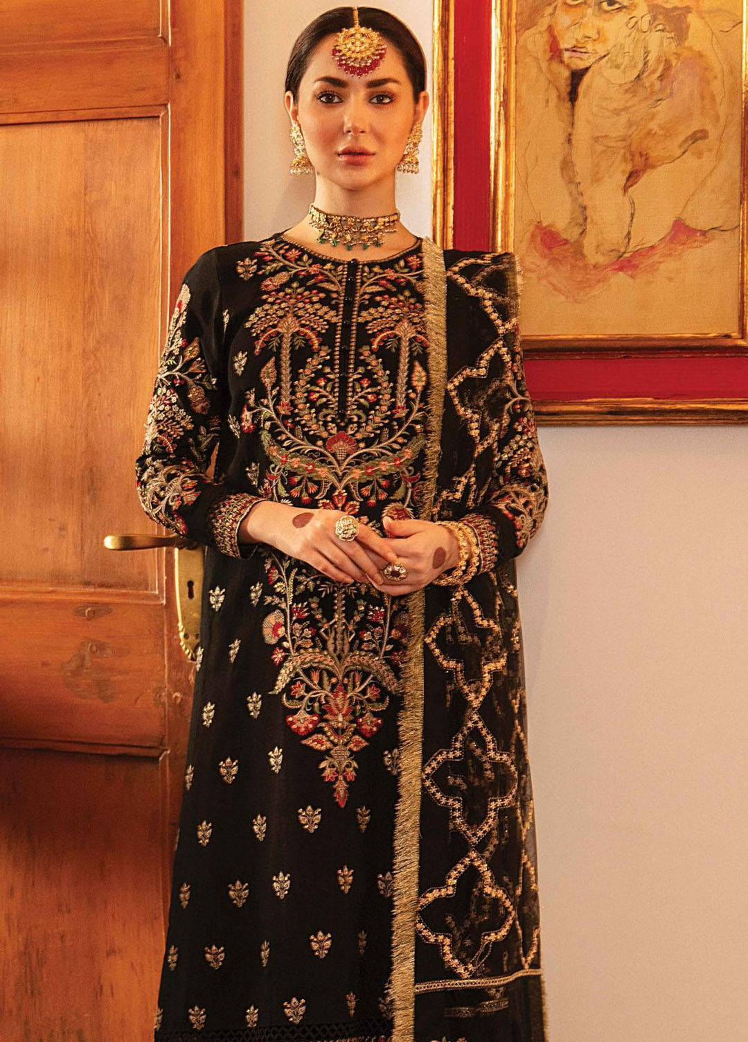 Shehnai by Afrozeh Embroidered Raw Silk Suits Unstitched 3 Piece AF21SW 03 MAHJABEEN - Luxury Formals Collection
