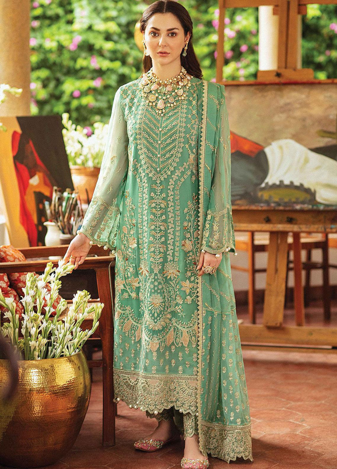 Shehnai by Afrozeh Embroidered Chiffon Suits Unstitched 3 Piece AF21SW 07 JOHARTAAL - Luxury Formals Collection