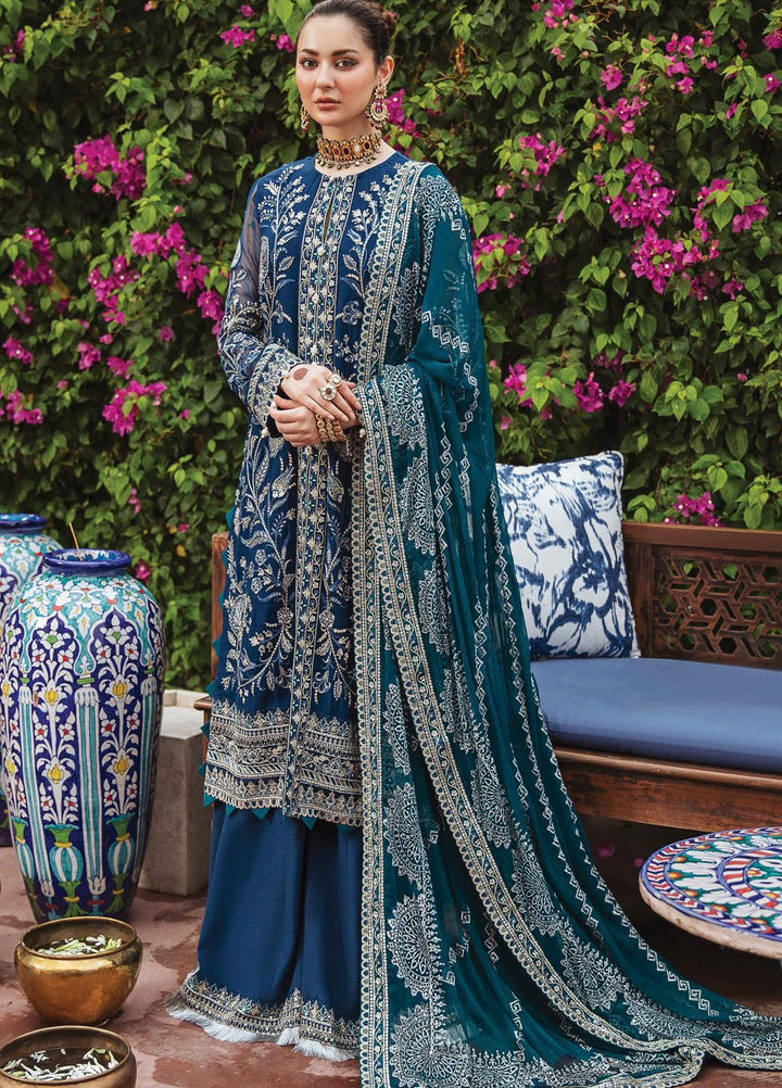 Shehnai by Afrozeh Embroidered Chiffon Suits Unstitched 3 Piece AF21SW 08 LAAJWARDI - Luxury Formals Collection