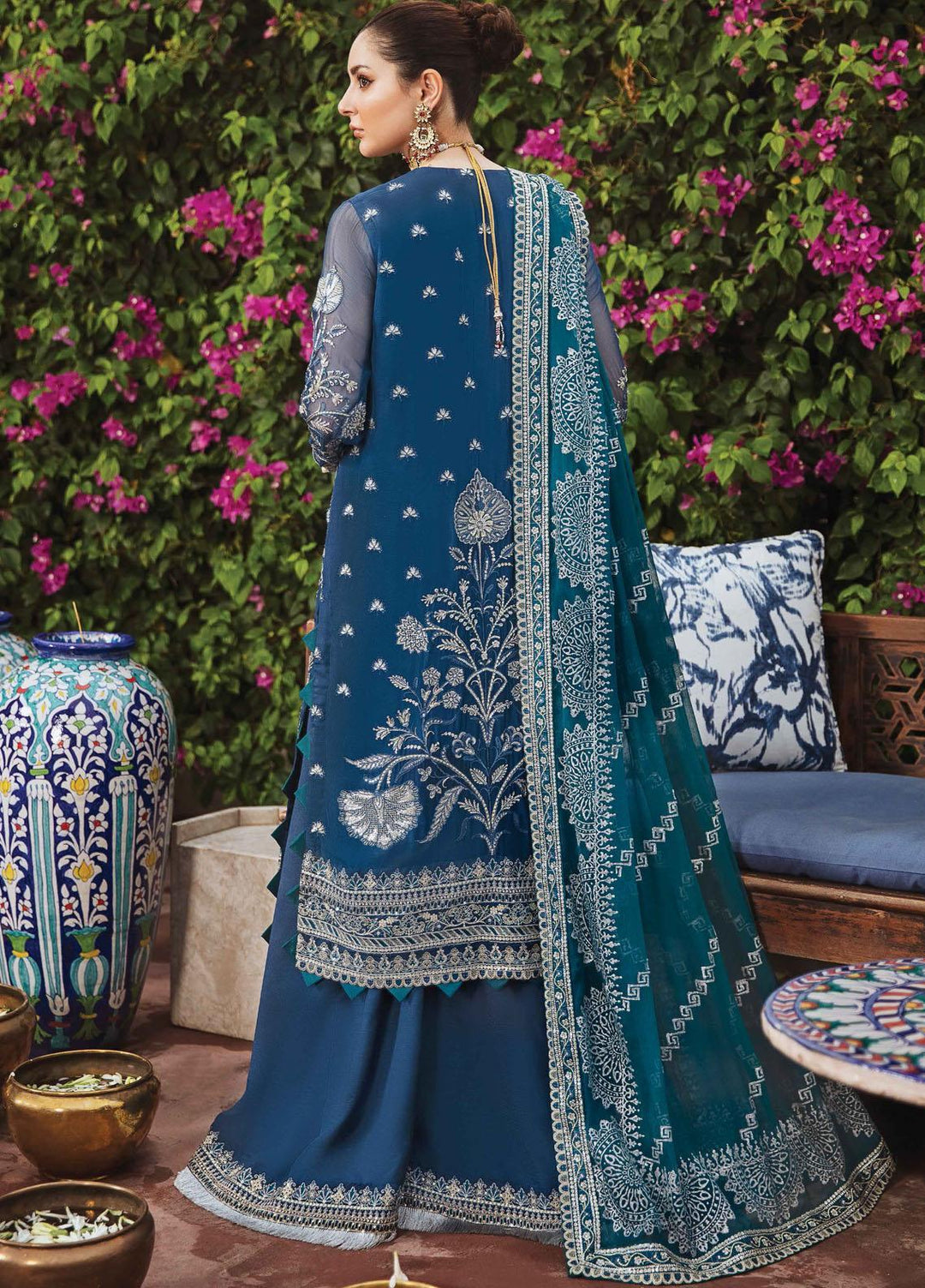 Shehnai by Afrozeh Embroidered Chiffon Suits Unstitched 3 Piece AF21SW 08 LAAJWARDI - Luxury Formals Collection