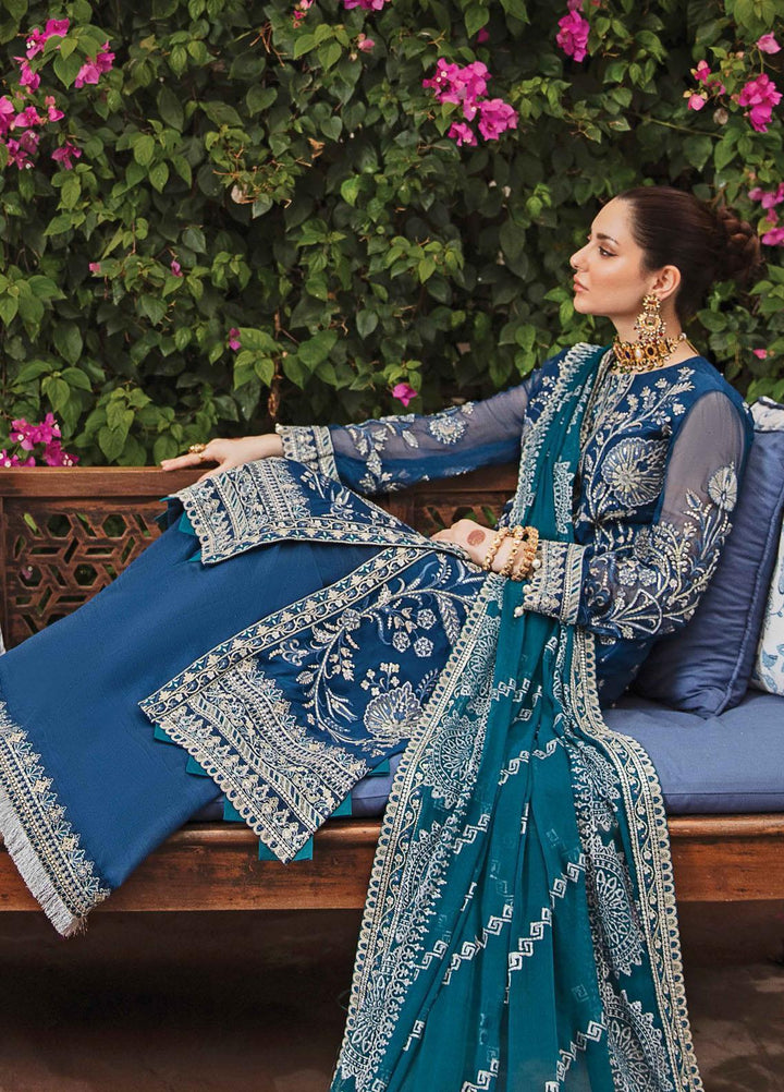 Shehnai by Afrozeh Embroidered Chiffon Suits Unstitched 3 Piece AF21SW 08 LAAJWARDI - Luxury Formals Collection