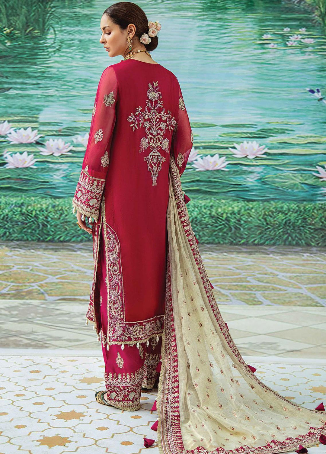 Shehnai by Afrozeh Embroidered Chiffon Suits Unstitched 3 Piece AF21SW 09 NELOFERI - Luxury Formals Collection