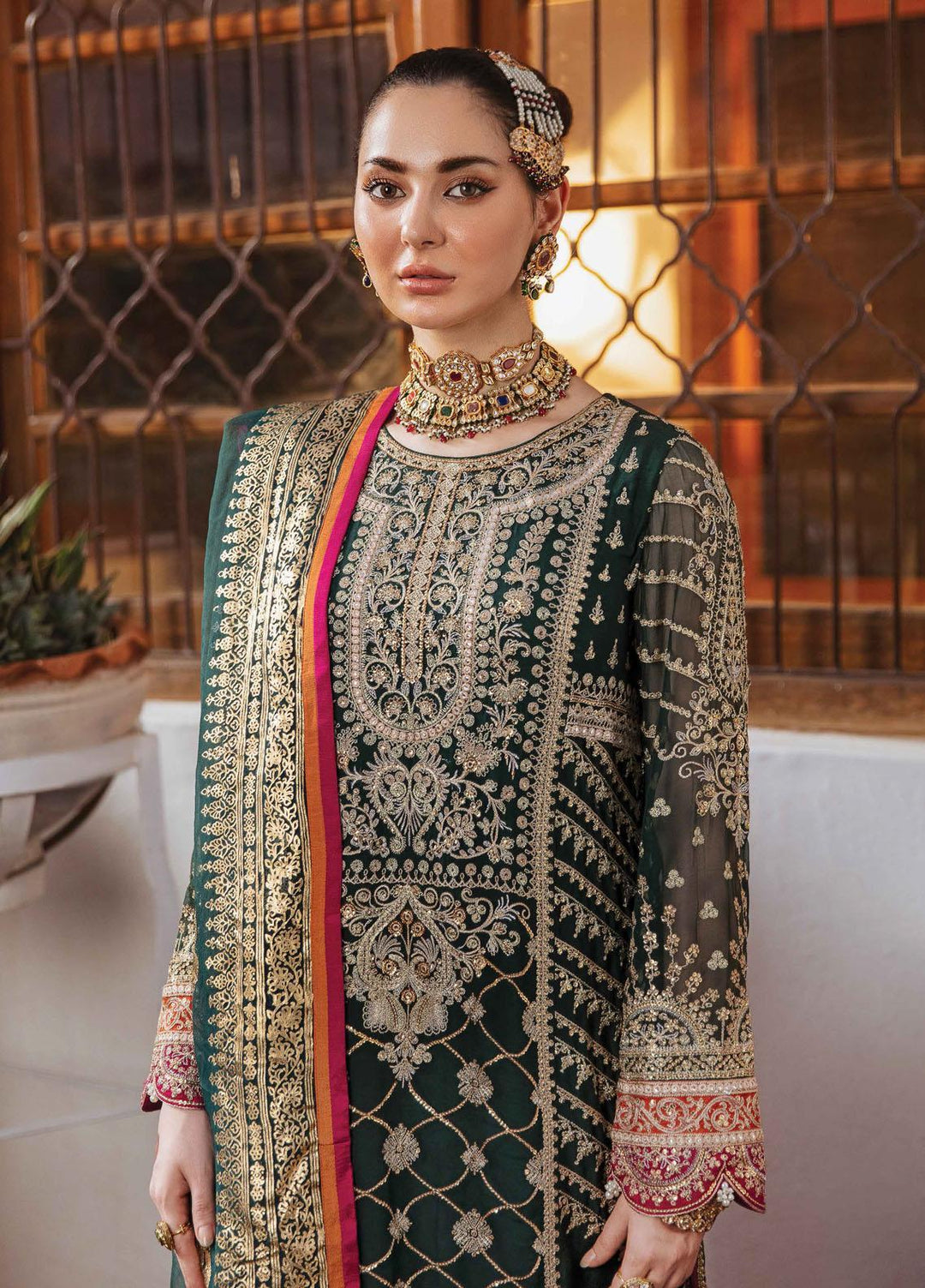 Shehnai by Afrozeh Embroidered Chiffon Suits Unstitched 3 Piece AF21SW 10 RAATKUMARI - Luxury Formals Collection