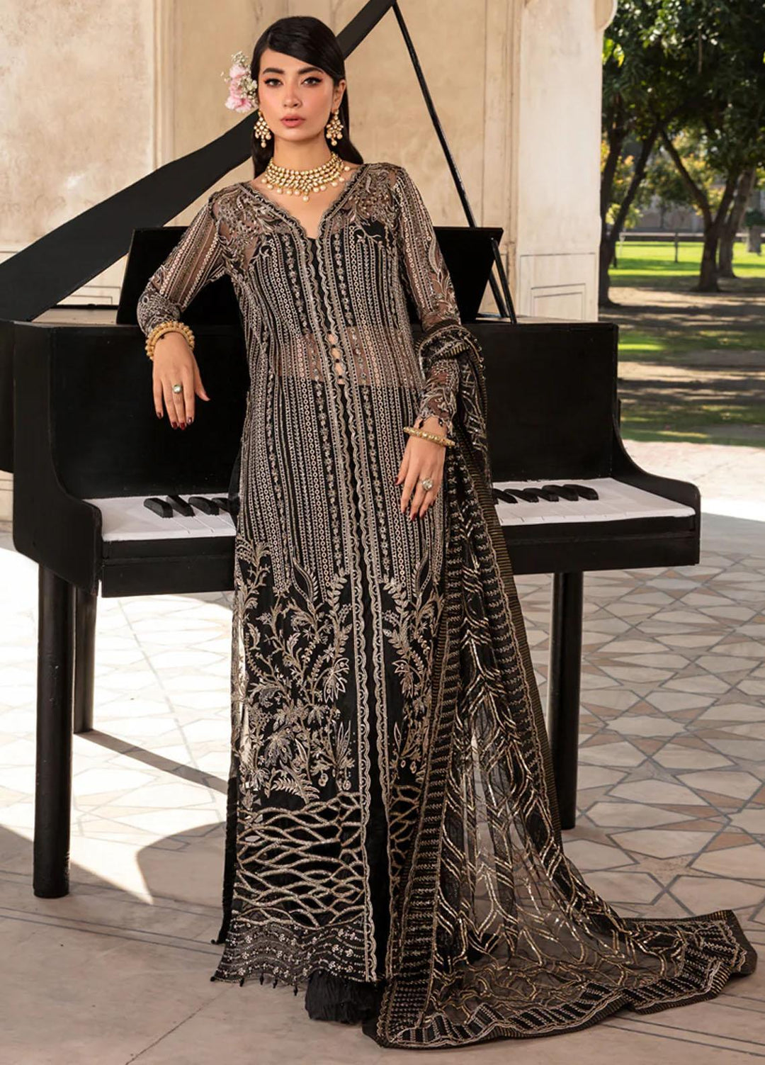 Shehnaiya By Rang Rasiya Embroidered Net Suits Unstitched 4 Piece RR23SH D-05 Layla - Wedding Collection