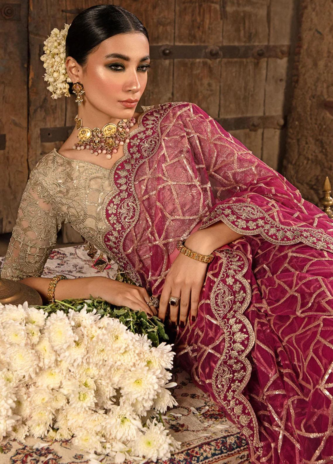 Shehnaiya By Rang Rasiya Embroidered Raw Silk  Unstitched Saree RR23SH D-06 Nafisa - Wedding Collection