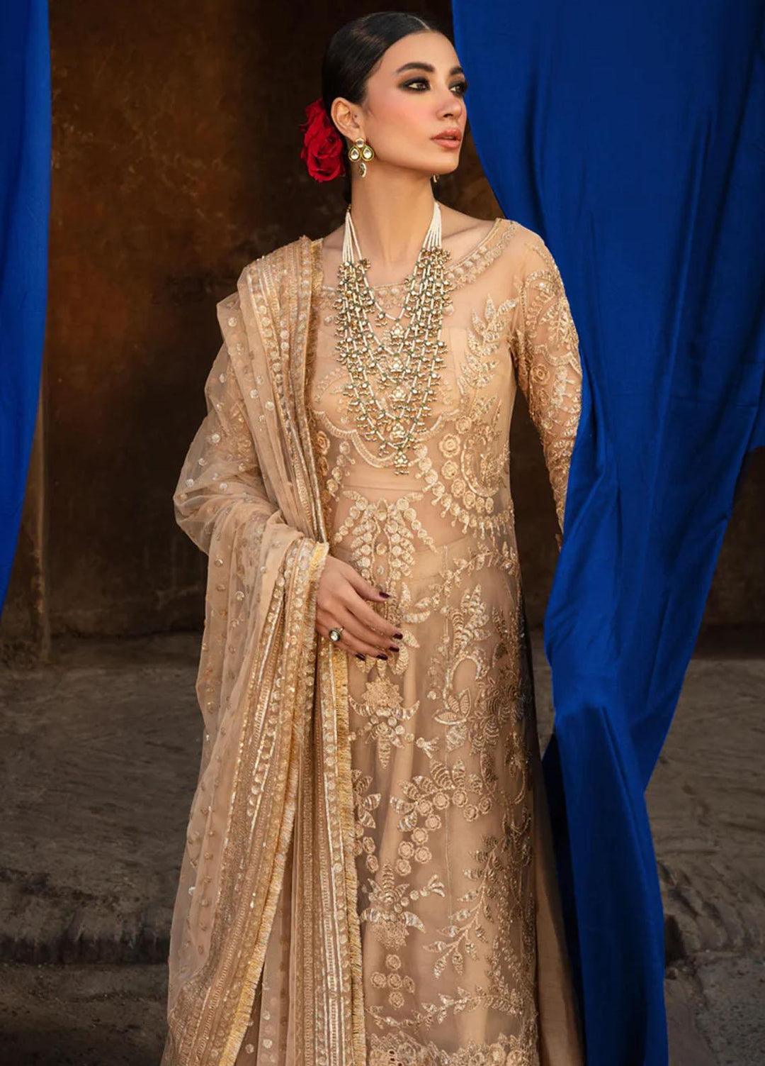 Shehnaiya By Rang Rasiya Embroidered Net Suits Unstitched 4 Piece RR23SH D-07 Zulaykha - Wedding Collection