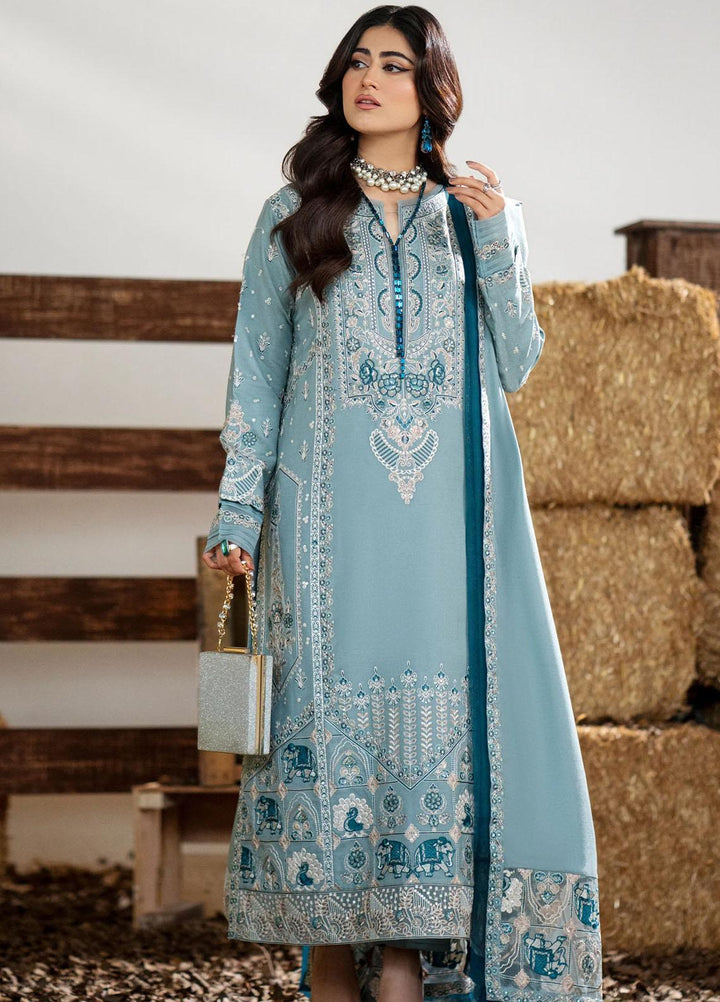 Shehr Bano By Maryum N Maria Embroidered Leather Peach Suits Unstitched 3 Piece MNM23SB MW23557 Preet - Winter Collection