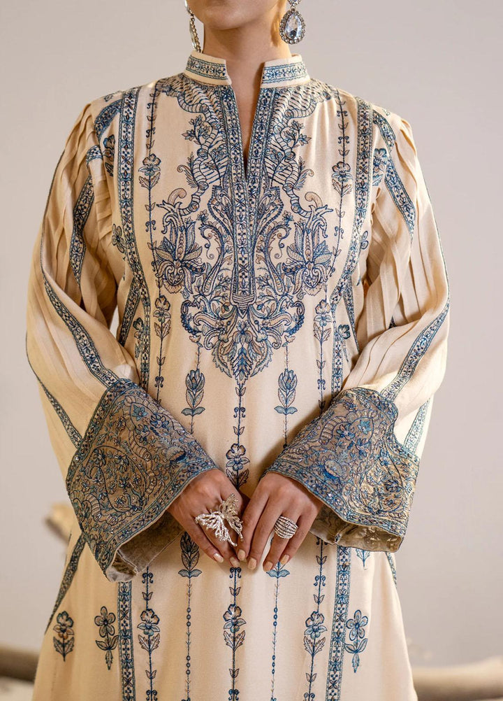 Shehr Bano By Maryum N Maria Embroidered Leather Peach Suits Unstitched 3 Piece MNM23SB MW23559 Dalbir - Winter Collection
