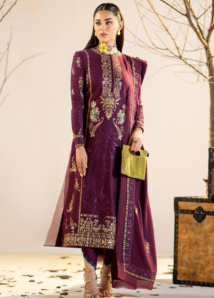 Maryum N Maria Pret Embroidered Leather Peach 3 Piece Suit MW23065 JANEA