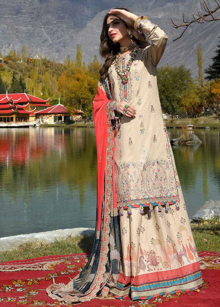 Shehr-e-Yaar By Asim Jofa Embroidered Lawn Suits Unstitched 3 Piece AJ22SY AJSL 02 - Luxury Collection
