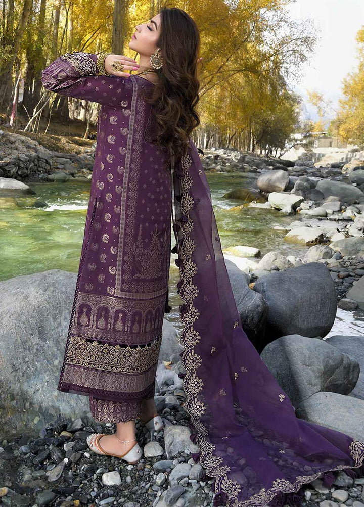 Shehr-e-Yaar By Asim Jofa Embroidered  Organza Suits Unstitched 3 Piece AJ22SY AJSL 12 - Luxury Collection