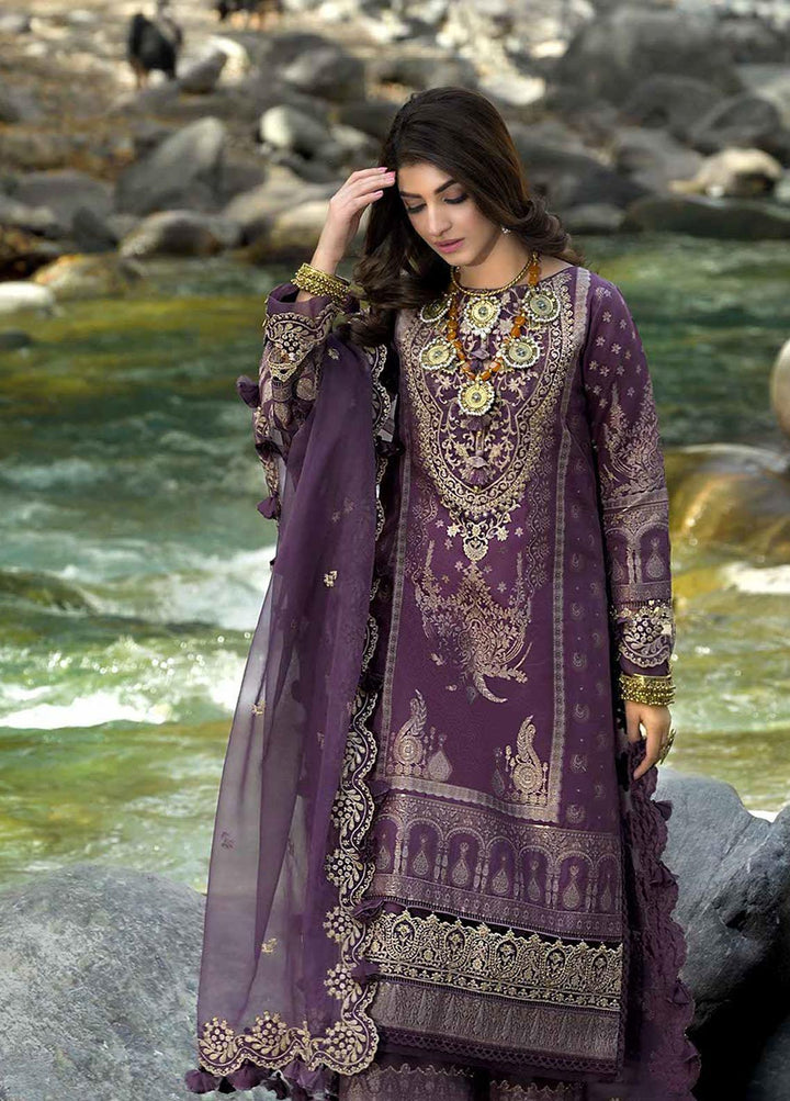 Shehr-e-Yaar By Asim Jofa Embroidered  Organza Suits Unstitched 3 Piece AJ22SY AJSL 12 - Luxury Collection