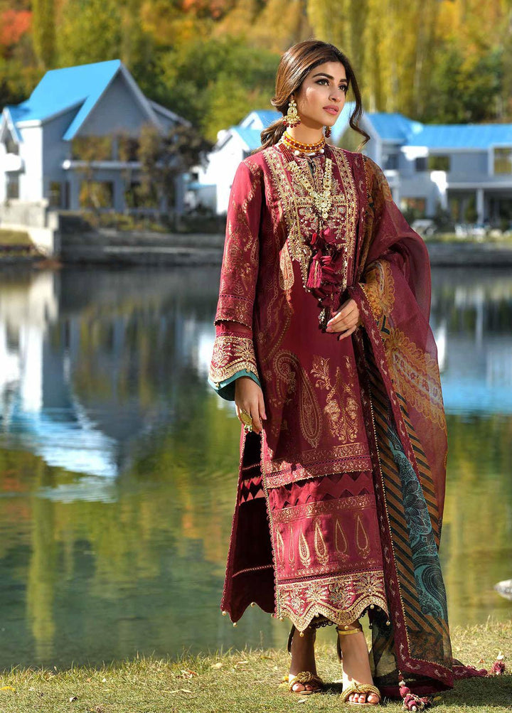 Shehr-e-Yaar By Asim Jofa Embroidered Organza Suits Unstitched 3 Piece AJ22SY AJSL 15 - Luxury Collection