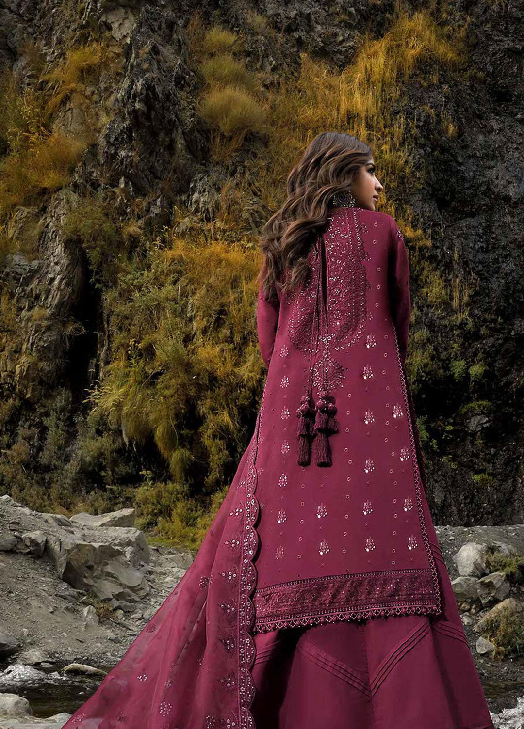 Shehr-e-Yaar By Asim Jofa Embroidered Lawn Suits Unstitched 3 Piece AJ22SY AJSL 19 - Luxury Collection