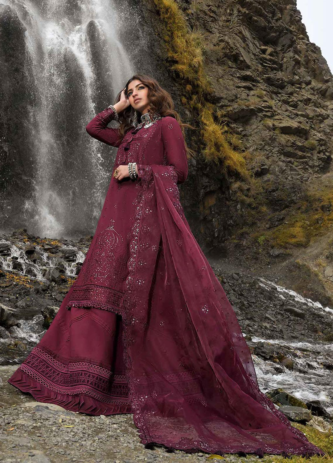 Shehr-e-Yaar By Asim Jofa Embroidered Lawn Suits Unstitched 3 Piece AJ22SY AJSL 19 - Luxury Collection
